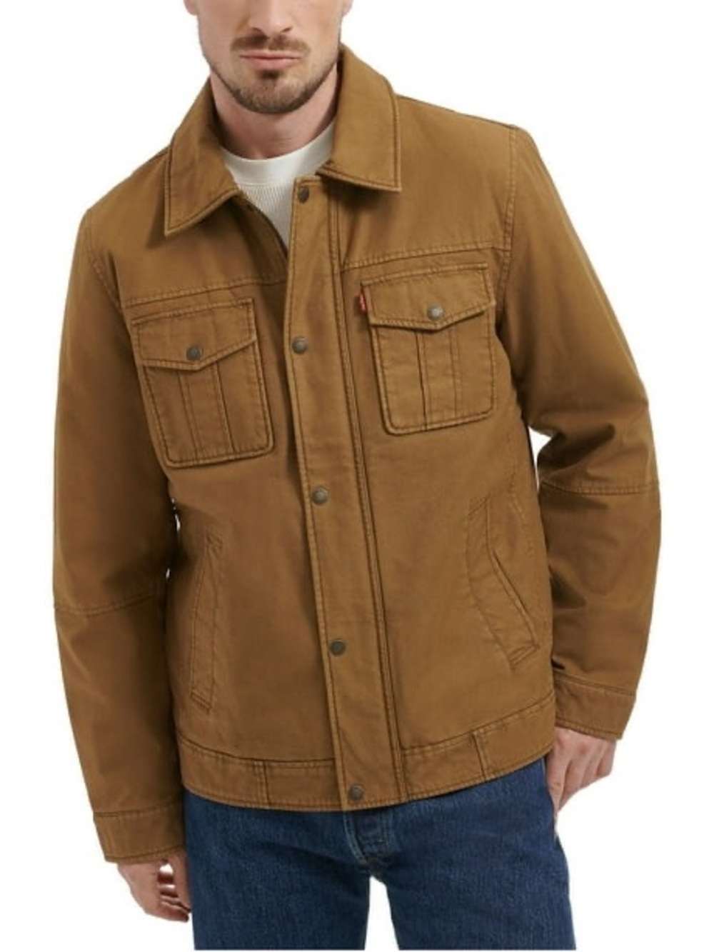 Levi’s Men’s Cotton Trucker Jacket Brown Quilted Lined  Medium new